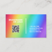 Regenboog kleuren | Modern Classy QR Code LGBT Visitekaartje (Achterkant)