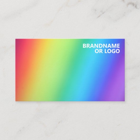 Regenboog kleuren | Modern Classy QR Code LGBT Visitekaartje (Voorkant)