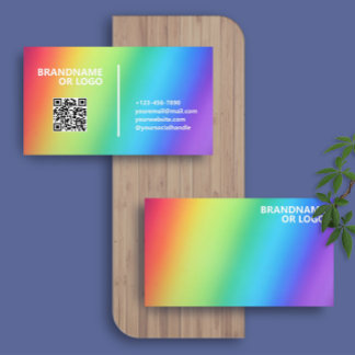 Regenboog kleuren | Modern Classy QR Code LGBT Visitekaartje