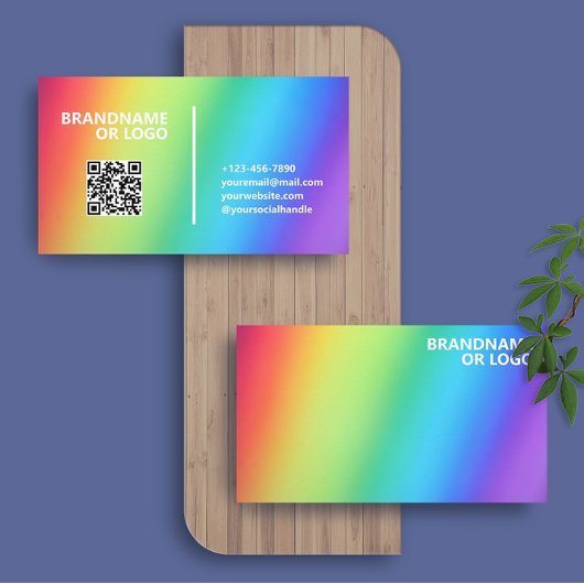 Regenboog kleuren | Modern Classy QR Code LGBT Visitekaartje