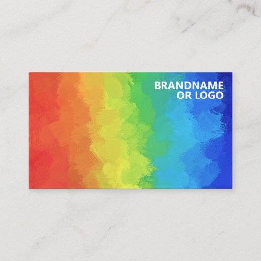 Regenboog kleuren | Moderne bewerkbare QR-code LGB Visitekaartje (Voorkant)