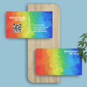 Regenboog kleuren | Moderne professionele QR-code  Visitekaartje