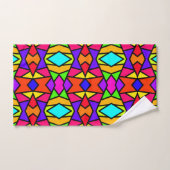 Regenboog Kleuren Patchwork Geometrisch Herhalend Bad Handdoek (Handdoek)