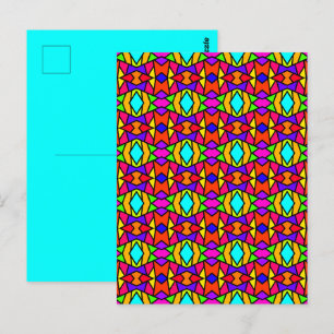 Regenboog Kleuren Patchwork Geometrisch Herhalend  Briefkaart