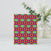 Regenboog Kleuren Patchwork Geometrisch Herhalend Briefkaart (Staand voorkant)