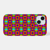 Regenboog Kleuren Patchwork Geometrisch Herhalend iPhone 15 Case (Achterkant horizontaal)