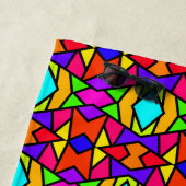 Regenboog Kleuren Patchwork Geometrisch Herhalend Strandlaken (In situ)