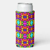 Regenboog Kleuren Patchwork Geometrisch Herhalings Seltzer Blikjeskoeler (Seltzer Voorkant)