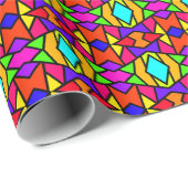 Regenboog Kleuren Patchwork Geometrische Herhaal P Cadeaupapier (Rol Hoek)