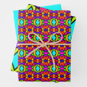 Regenboog Kleuren Patchwork Geometrische Herhaal P Inpakpapier Vel (In situ)