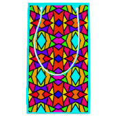 Regenboog Kleuren Patchwork Geometrische Herhaal P Klein Cadeauzakje (Voorkant)