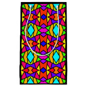 Regenboog Kleuren Patchwork Geometrische Herhaal P Klein Cadeauzakje (Voorkant)