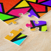 Regenboog Kleuren Patchwork Geometrische Herhaal P Legpuzzel (Zijkant)