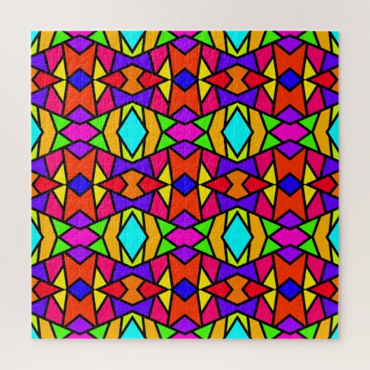 Regenboog Kleuren Patchwork Geometrische Herhaal P Legpuzzel (Verticaal)