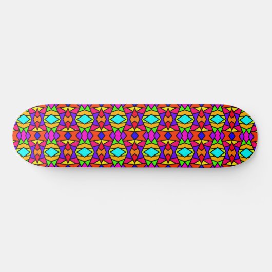 Regenboog Kleuren Patchwork Geometrische Herhaal P Persoonlijk Skateboard (Horizontaal)