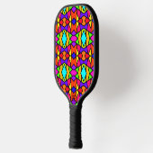 Regenboog Kleuren Patchwork Geometrische Herhaal P Pickleball Paddle (Links)