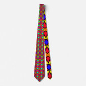 Regenboog Kleuren Patchwork Geometrische Herhaal P Stropdas (Voorkant)