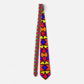 Regenboog Kleuren Patchwork Geometrische Herhaal P Stropdas (Achterkant)