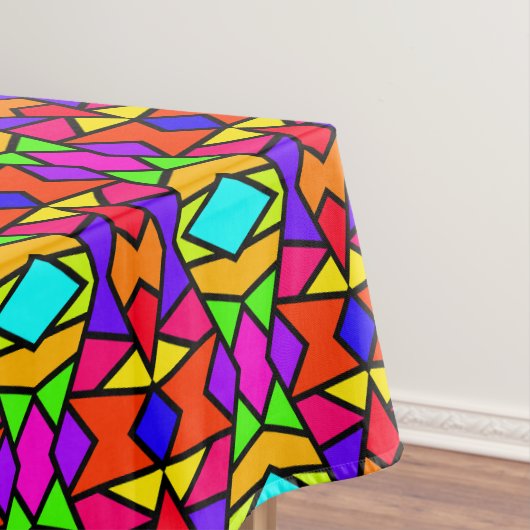 Regenboog Kleuren Patchwork Geometrische Herhaal P Tafelkleed (Voorbeeld)