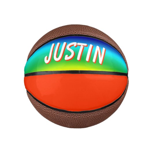 Regenboog Kleuren Persoonlijke PRIDE Basketbal (Voorkant)