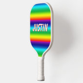 Regenboog Kleuren Persoonlijke PRIDE Pickleball Paddle (Links)