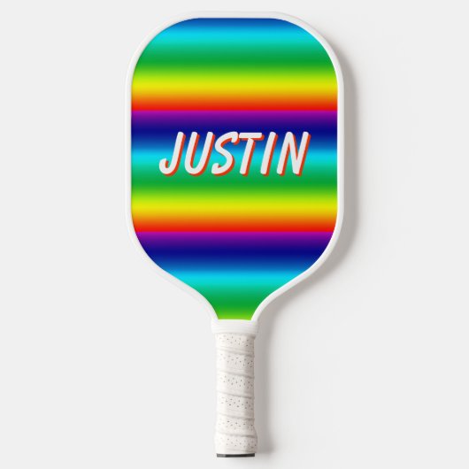 Regenboog Kleuren Persoonlijke PRIDE Pickleball Paddle (Voorkant)