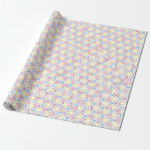 Regenboog kleuren polka retro stippen cadeaupapier (Uitgerold)