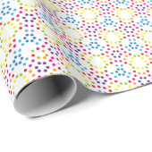 Regenboog kleuren polka retro stippen cadeaupapier (Rol Hoek)