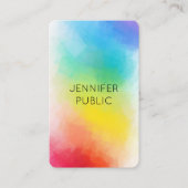 Regenboog Kleuren Sjabloon Modern Kleurrijk Elegan Visitekaartje (Voorkant)