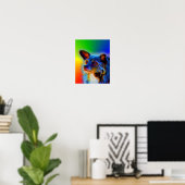 Regenboog Kleuren Terrier Abstract Hondenkunst Poster (Thuiskantoor)