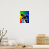 Regenboog Kleuren Terrier Abstract Hondenkunst Poster (Keuken)