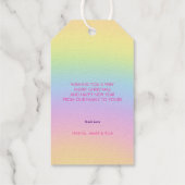 Regenboog Kleuren Typografie Merry Christmas Gold Cadeaulabels (Achterkant)