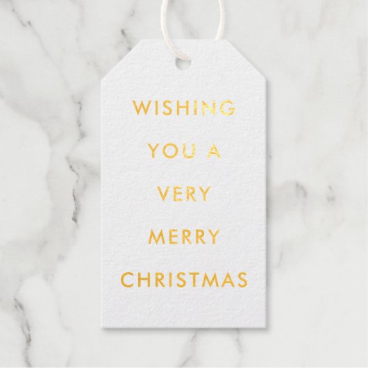 Regenboog Kleuren Typografie Merry Christmas Gold Cadeaulabels (Voorkant)