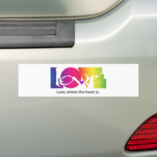 Regenboog Kleuren van Liefde Bumpersticker (Op auto)