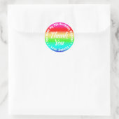 Regenboog Kleuren Verjaardag Party Meisje Dank U F Ronde Sticker (Tas)