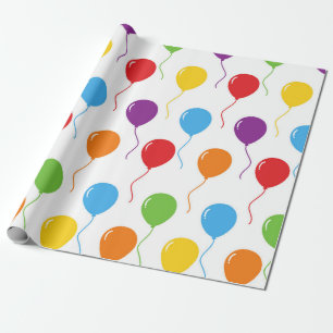 Regenboog Kleuren Vliegende Ballonnen Verjaardagsf Cadeaupapier
