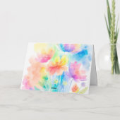 Regenboog Kleuren Waterverf Bloemen Note Kaart (Achterkant)