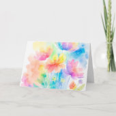 Regenboog Kleuren Waterverf Bloemen Note Kaart (Voorkant)