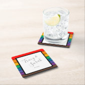 Regenboog Kleurenblok Strepen Kartonnen Onderzetters (Insitu)