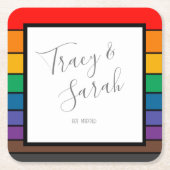 Regenboog Kleurenblok Strepen Kartonnen Onderzetters (Voorkant)