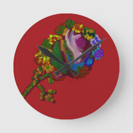 Regenboog Kleurige Bloemstuk Ronde Klok
