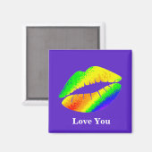 Regenboog Kleurige Lippen Magneet (Voorkant / Achterkant)