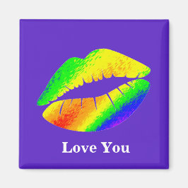 Regenboog Kleurige Lippen Magneet