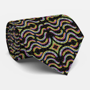 Regenboog Kleurige Touw Patroon Herhaling Stropdas