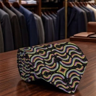 Regenboog Kleurige Touw Patroon Herhaling Stropdas