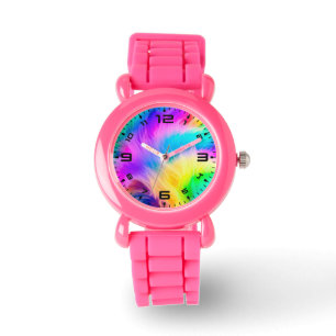 Regenboog Kleurige Vacht Ontwerp-75293 Horloge