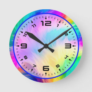 Regenboog Kleurige Vacht Ontwerp-75293 Ronde Klok