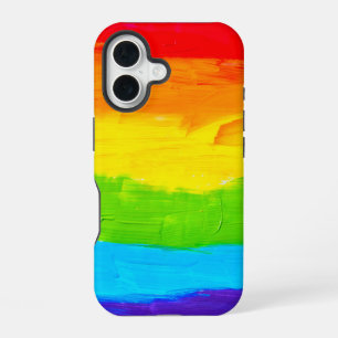 Regenboog Kleurige Verfstreken iPhone 16 Hoesje