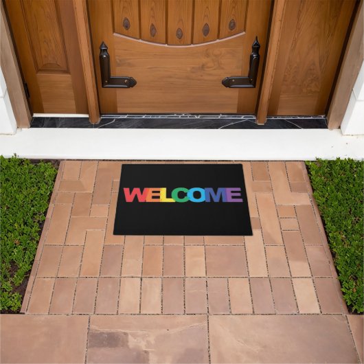 Regenboog Kleurige Welkomstmat Deurmat (Buiten)