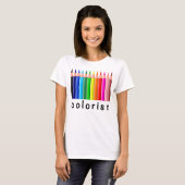Regenboog kleurpotloden Colorist Design T-shirt (Voorkant volledig)